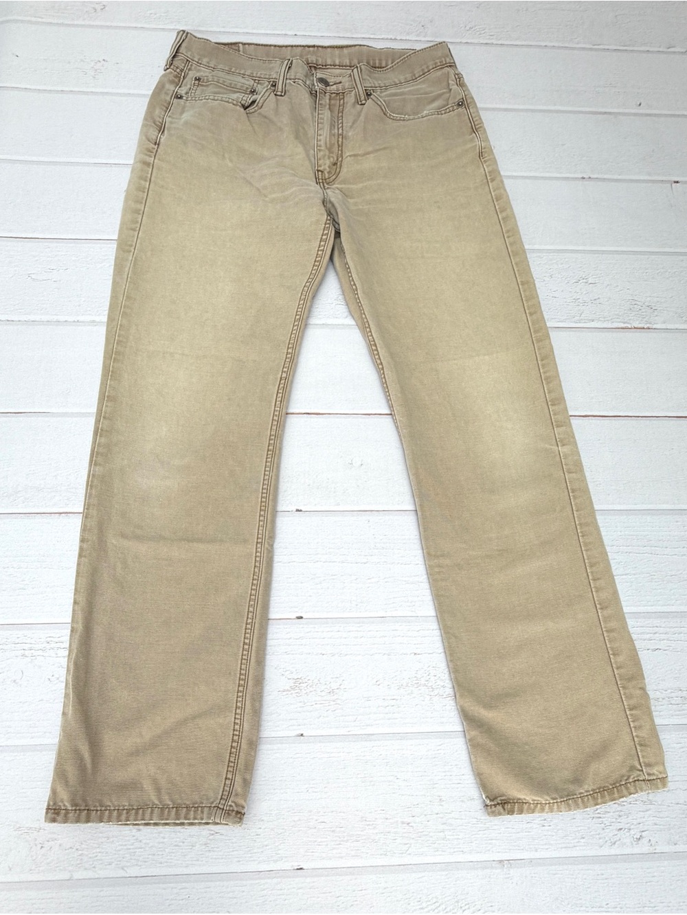 Levi’s 514 Men’s 34x32 Straight Fit Khaki Tan Jeans Faded Y2K